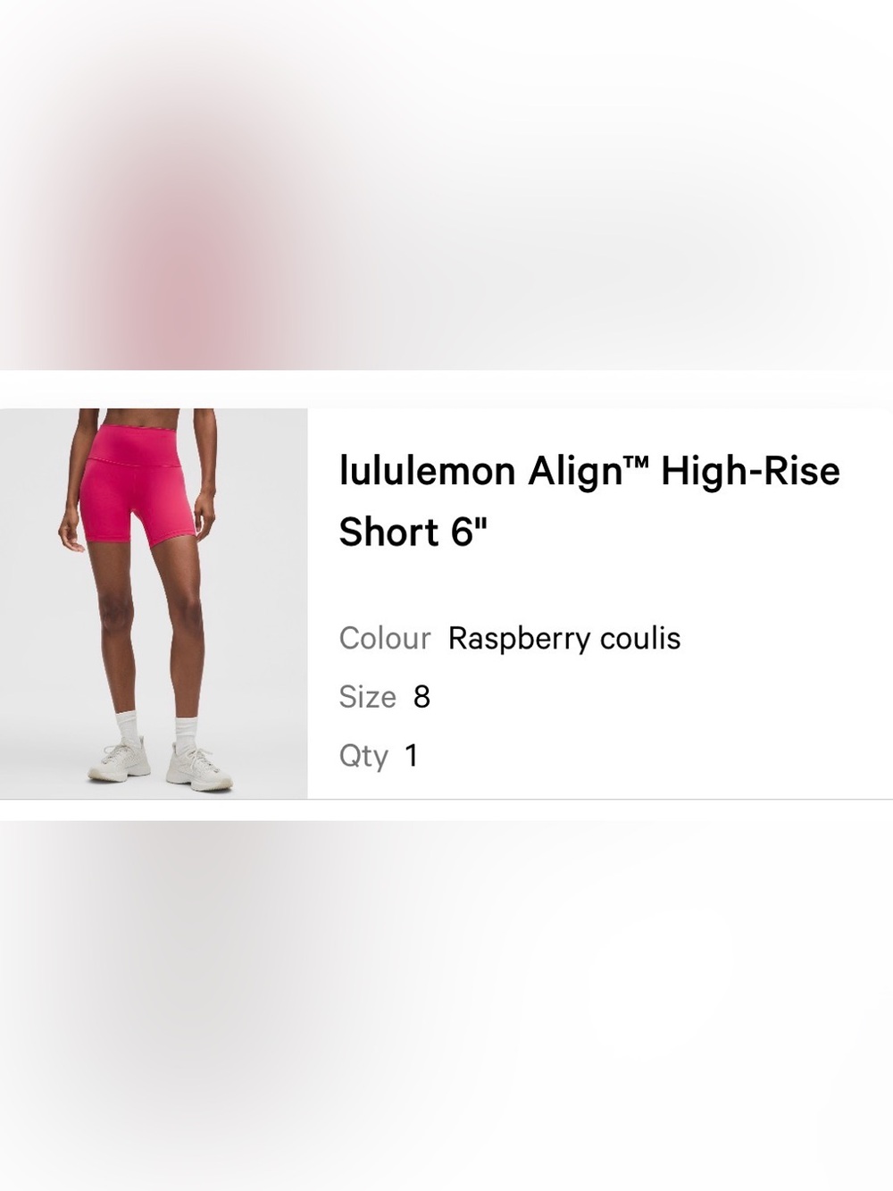Lululemon Align High Rise Short 6” - Raspberry Coulis - Picture 3 of 3